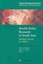 Health Policy Research in South Asia