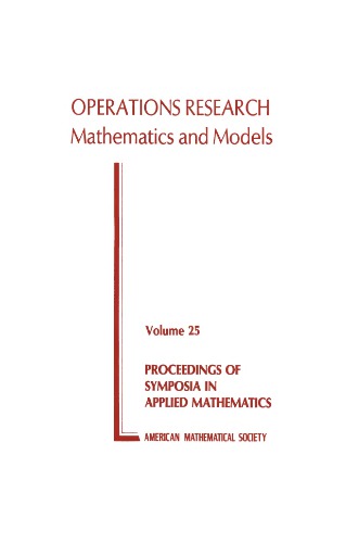 Operations Research Mathematics and Models (Proceedings of Symposia in Applied Mathematics, V. 25)