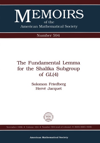 The Fundamental Lemma Of The Shalika Subgroup Of Gl(4)