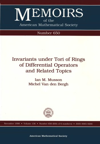 Invariants Under Tori of Rings of Differential Operators and Related Topics