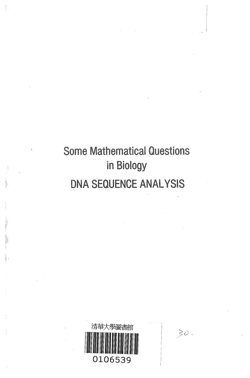 Some Mathematical Questions In Biology