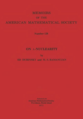 On [Greek letter Lambda]-nuclearity, (Memoirs of the American Mathematical Society)