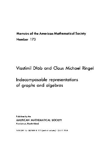 Indecomposable Representations of Graphs and Algebras (Memoirs of the American Mathematical Society ; no. 173)