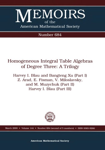 Homogeneous Integral Table Algebras of Degree Three