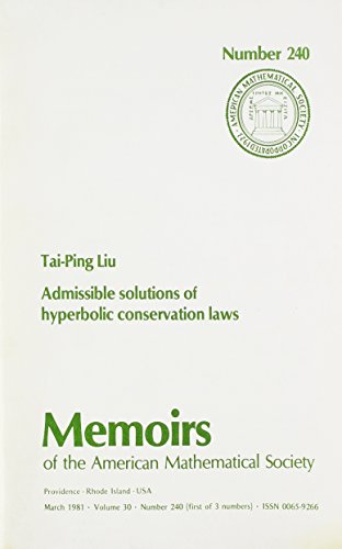 Admissible Solutions of Hyperbolic Conservation Laws (Memoirs Series ; No 30/240)