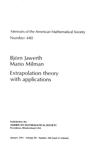 Extrapolation Theory with Applications