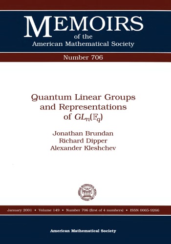 Quantum Linear Groups And Representations Of G Ln (Fq)