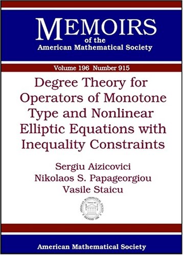 Degree Theory for Operators of Monotone Type and Nonlinear Elliptic Equations with Inequality Constraints