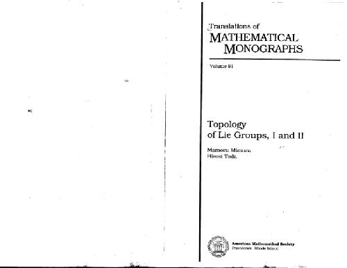 Topology Of Lie Groups, I And Ii