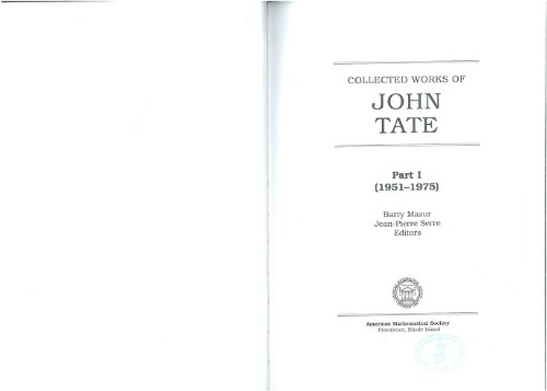 Collected Works of John Tate