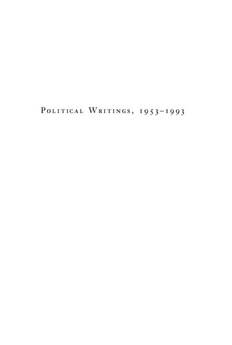 Political Writings, 1953-1993