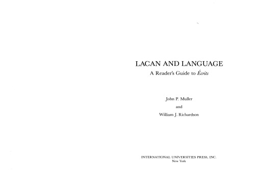 Lacan &amp; Language