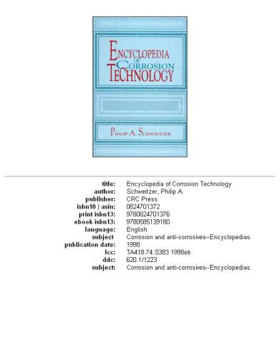 Encyclopedia of Corrosion Technology