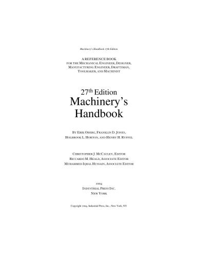 Machinery's Handbook