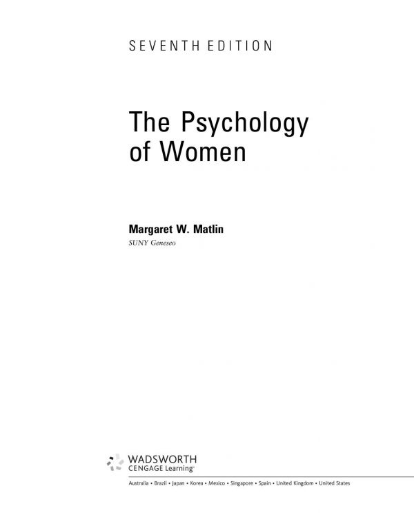 The Psychology of Women