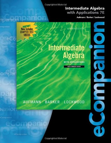 eCompanion for Intermediate Algebra with Applications