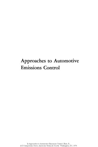 Approaches To Automotive Emissions Control
