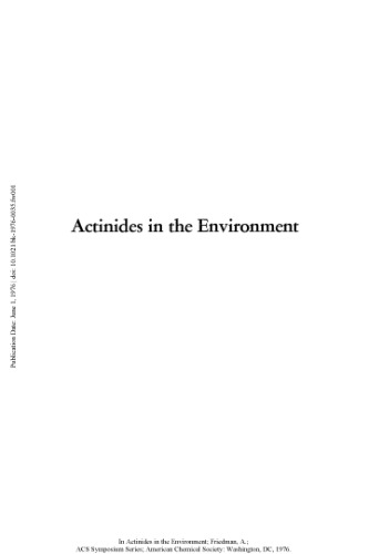 Actinides In The Environment