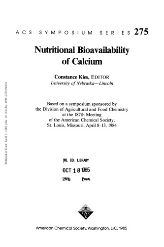 Nutritional bioavailability of calcium.