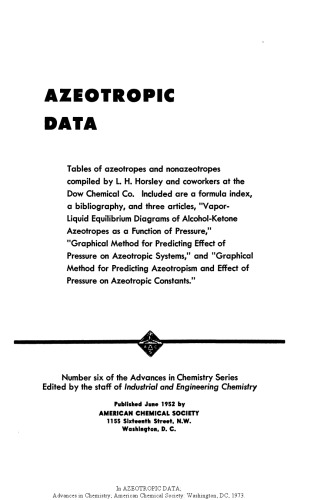 Azeotropic data