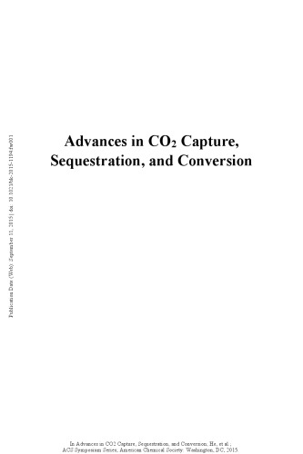 Advances in Co2 Capture, Sequestration, and Conversion