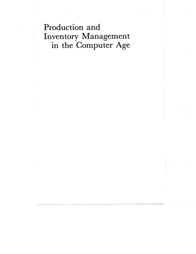 Production And Inventory Management In The Computer Age