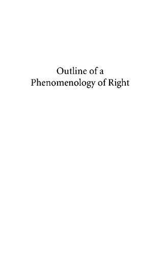 Outline of a Phenomenology of Right