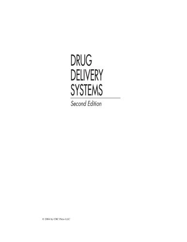 Drug Delivery Systems, Second Edition (Handbooks in Pharmacology and Toxicology)