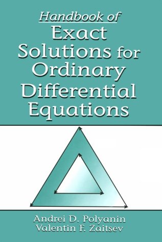 Handbook of Exact Solutions for Ordinary Differential Equations Energies, and Enthalpies of Reactions