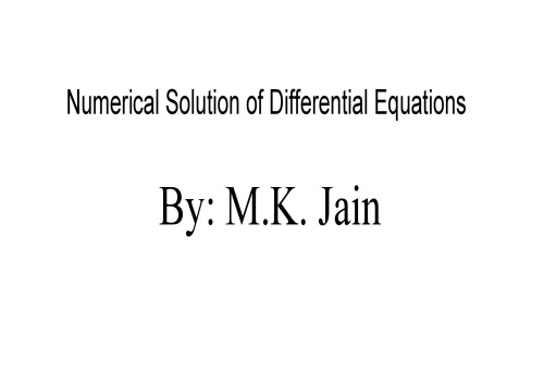 Numerical solution of differential equations