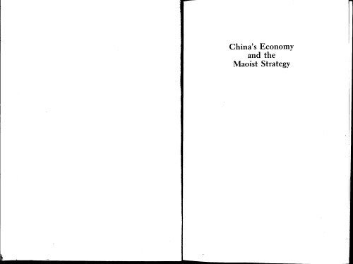 China's Economy and the Maoist Strategy China's Economy and the Maoist Strategy