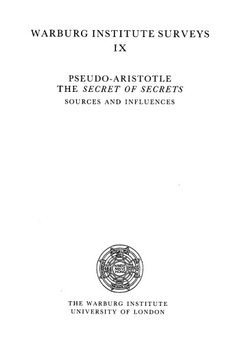 Pseudo-Aristotle, the Secret of Secrets