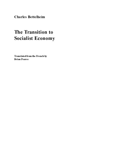 The Transition To Socialist Economy