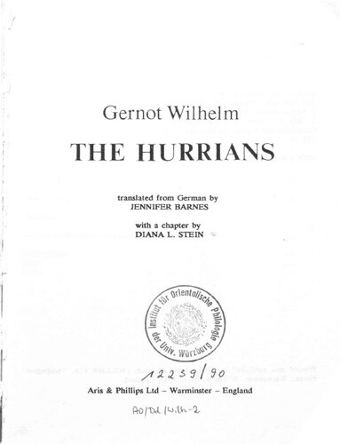 Hurrians (Ancient Near East Series)