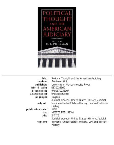 Political Thought and the American Judiciary