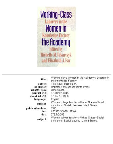 Working Class Women In The Academy