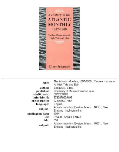 The Atlantic Monthly, 1857-1909