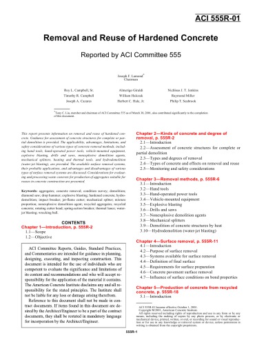 Removal and reuse of hardened concrete