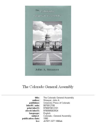 The Colorado General Assembly