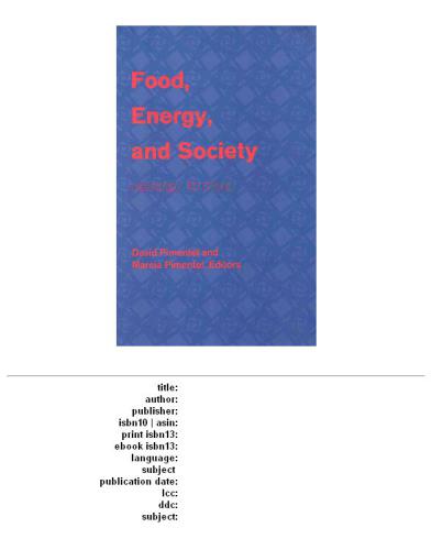 Food Energy and Society