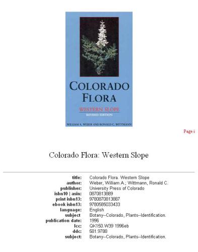 Colorado Flora