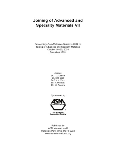Joining of Advanced and Specialty Materials VII