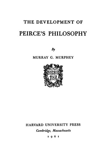 The Development Of Peirce's Philosophy