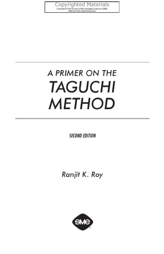 A Primer on the Taguchi Method