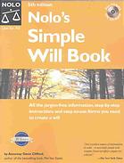 Nolo's Simple Will Book [With CDROM]