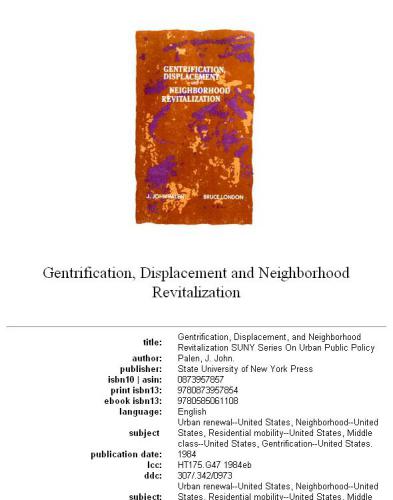 Gentrification, Displacement, and Neighborhood Revitalization