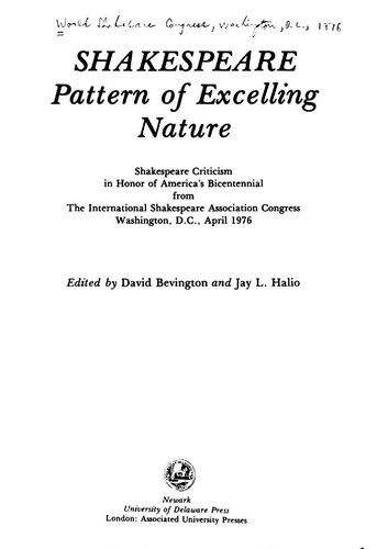 Shakespeare, Pattern of Excelling Nature