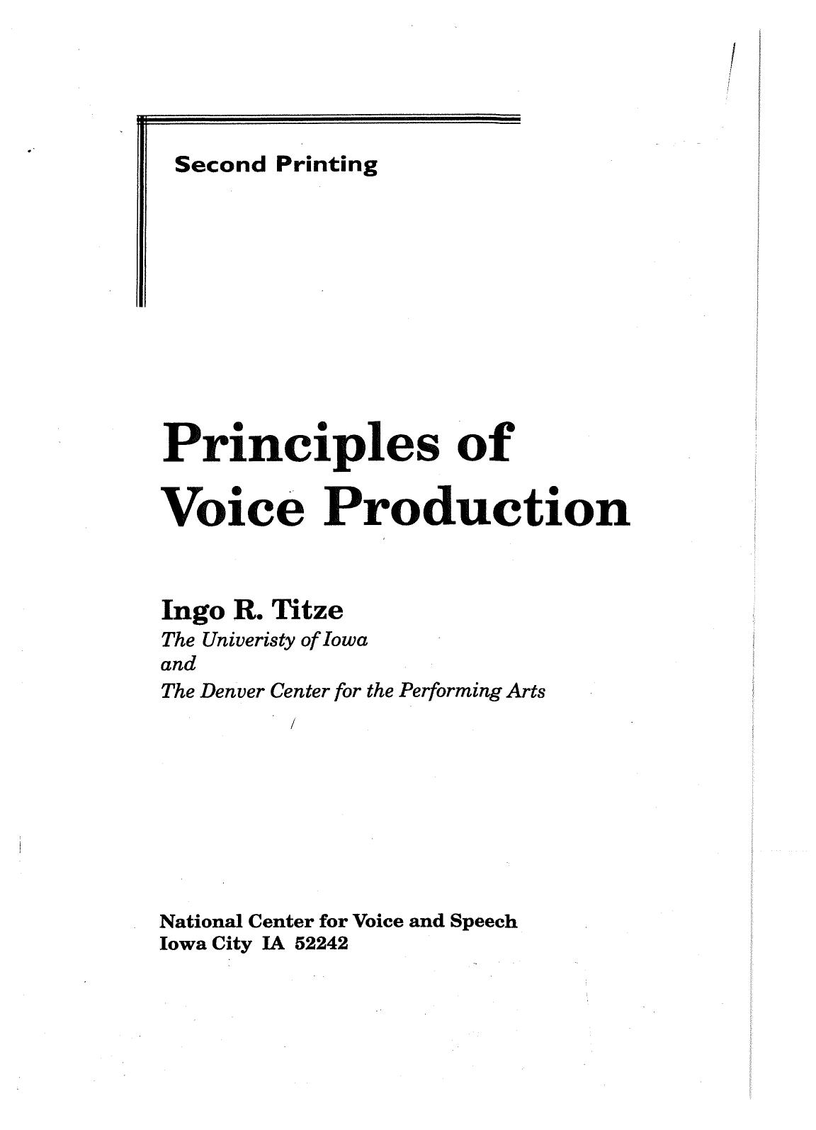 Principles of voice production