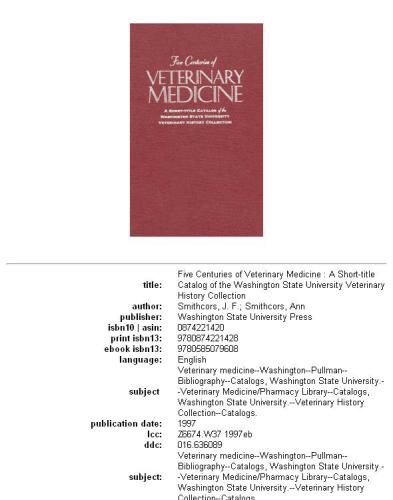 Five Centuries Of Veterinary Medicine