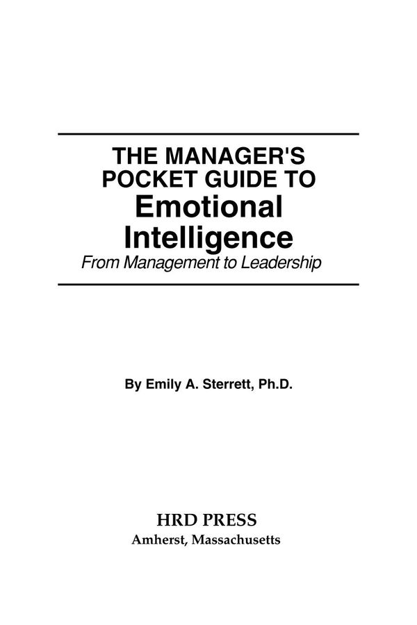 The Manager's Pocket Guide to Emotional Intelligence